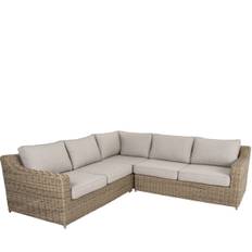 Brafab Glendon hjørnesofa - rustik polyrattan / beige - 253x253