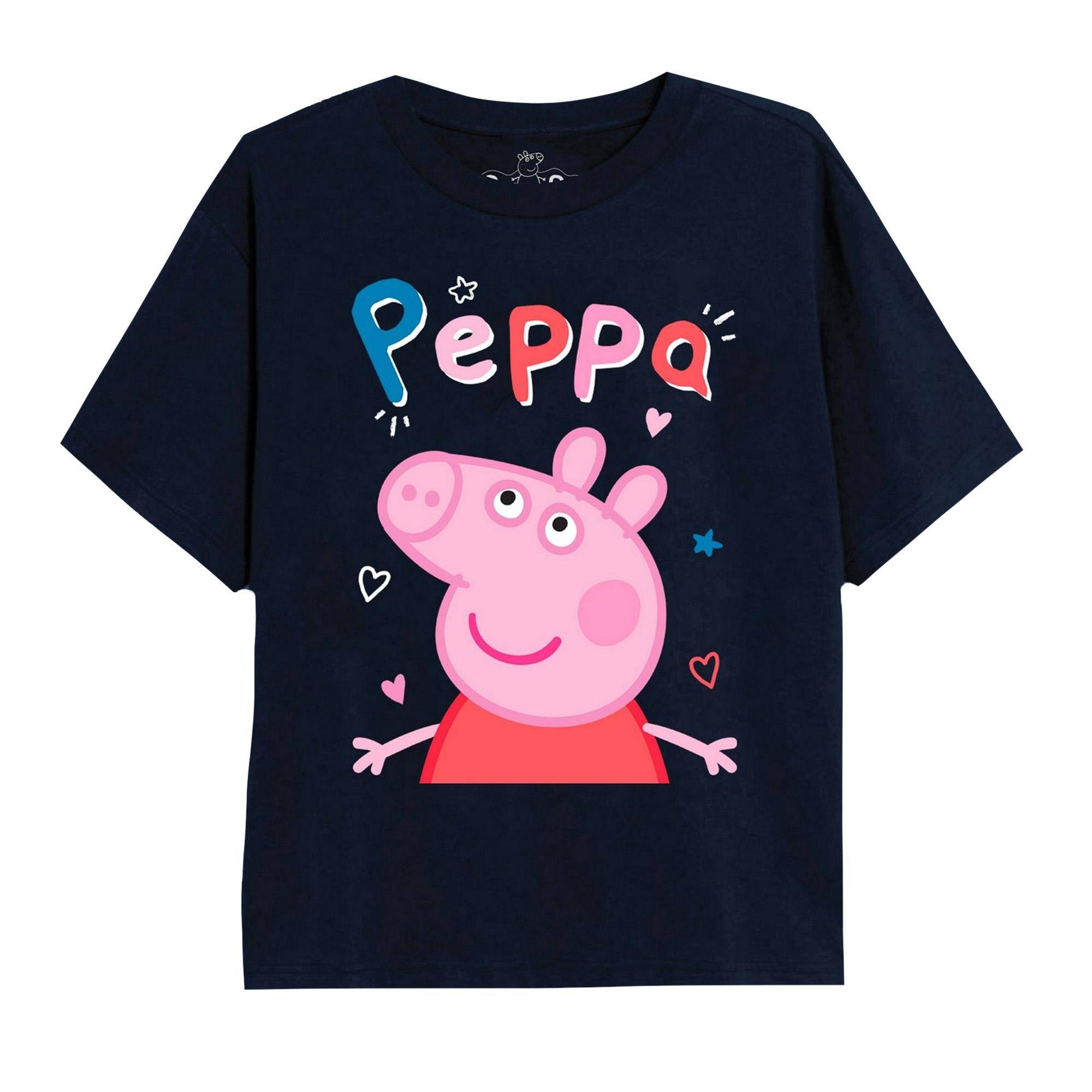 Peppa Pig Flickor Klassisk Doodle T-shirt 13 Years mörkblå