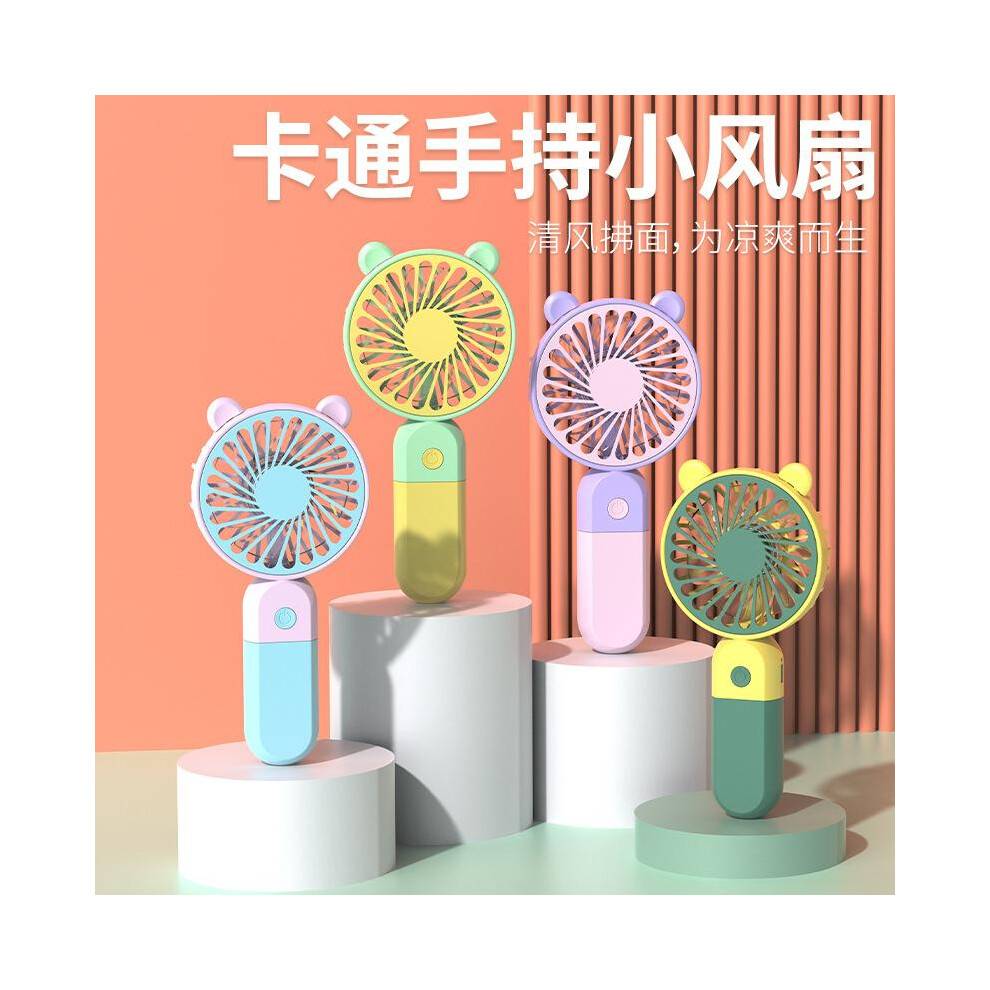 (Y19 handheld fan blue, 170*80*30mm) 2024 Cute Handheld USB Fan Portable Desktop Mini Silent Fan 3 Speeds Standing Design for Students Fashion Gift