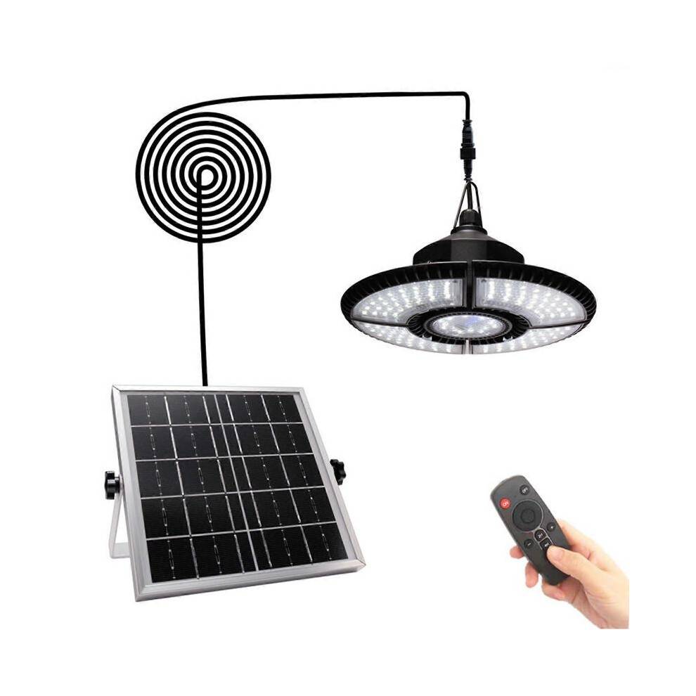 (5 leaves one for one) 5/6- Leaf Solar Pendant Lights Indoor Shed Light IP65 Waterproof Outdoor Light with Remote Control for Shop Garage
