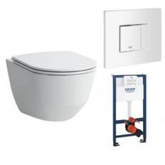 Laufen Pro Rimless LCC Compact toiletpakke inkl. sæde m/soft-close, mellem cisterne og hvid betjening