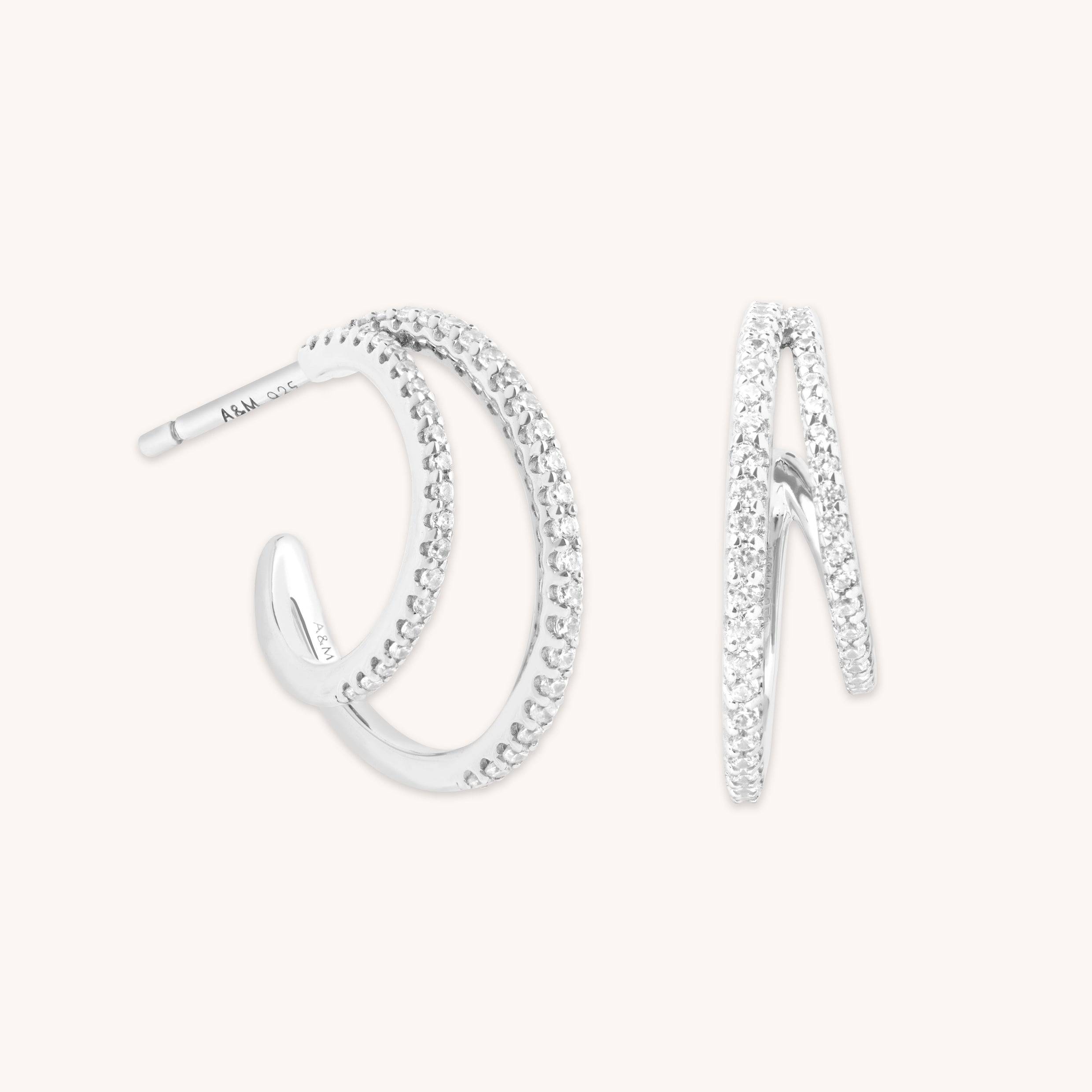 Illusion Crystal Hoops in Silver | Jewellery by Astrid & Miyu