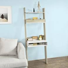 Moderne stigereol, B65 x D40 x H179 cm, naturfarvet og hvid
