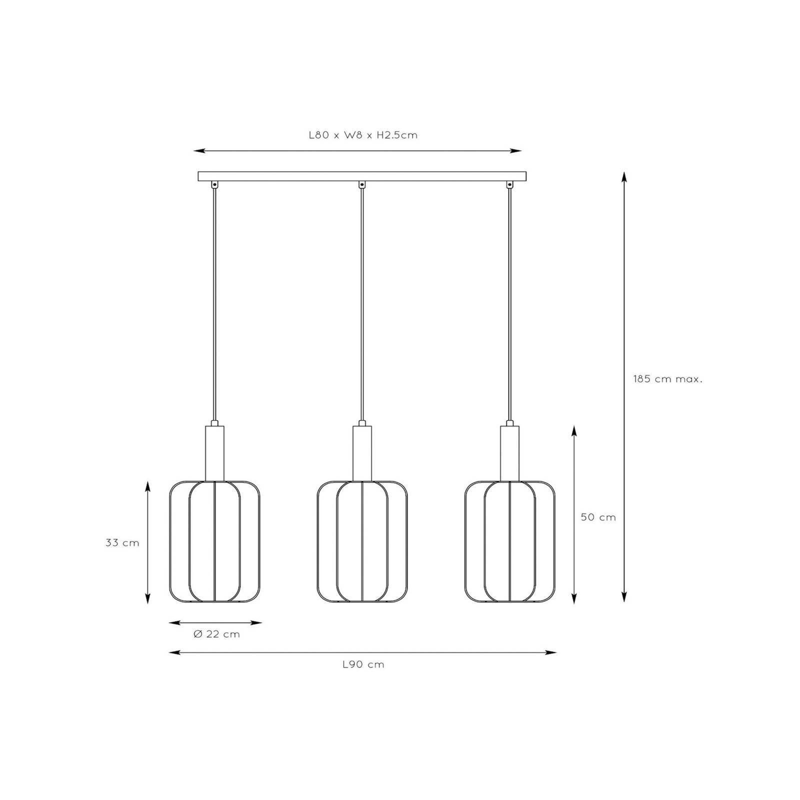 Lucide Hänglampa Corina, dimbar, Creme / bärnsten, Vardagsrum / matsal, Syntetmaterial, Pendellampa