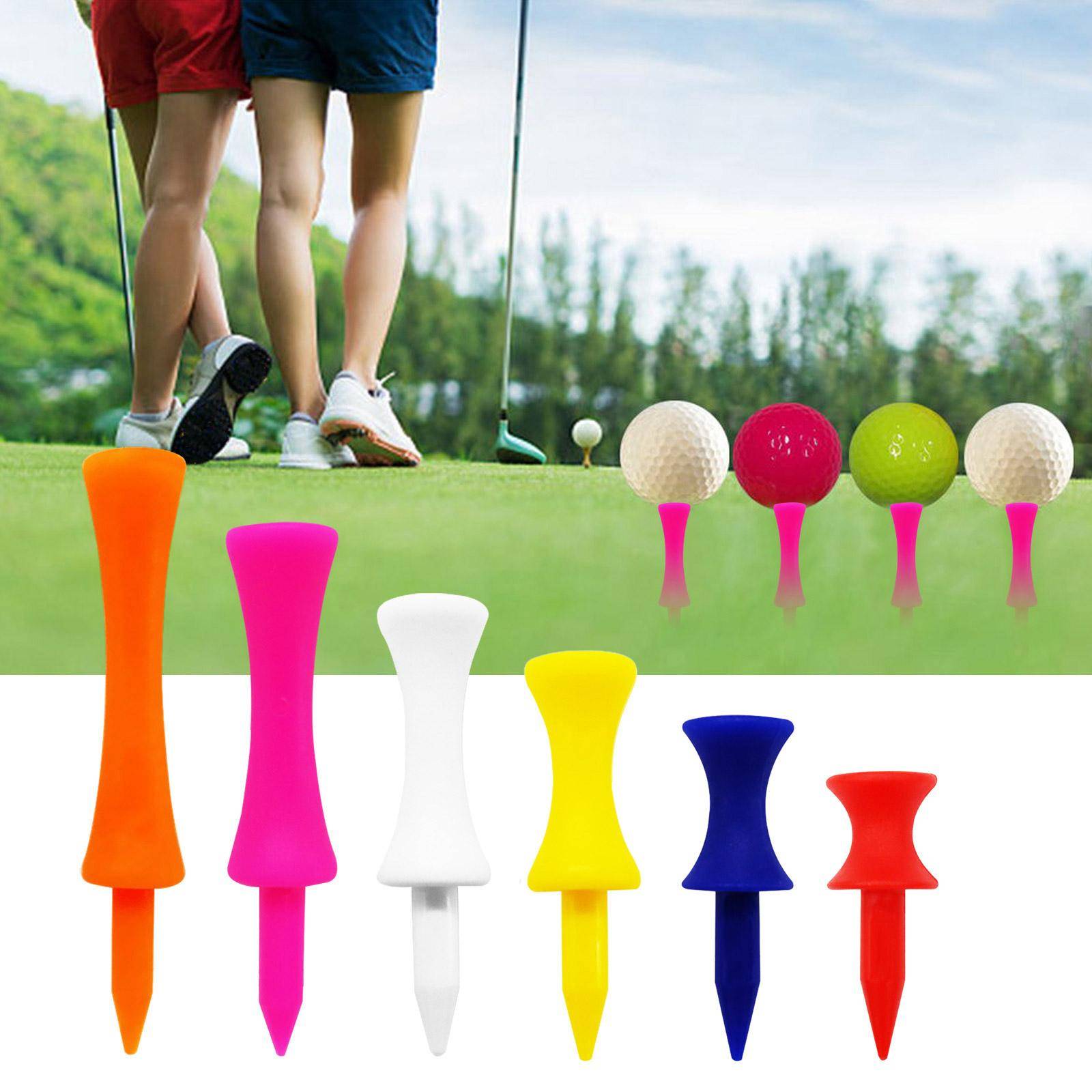 50 st/set Golf-Tee Plast Steg Ner, Okrossbar Professionell Golf-Tee, Lång Kort Golf-Tee för Träning Män Kvinnor red