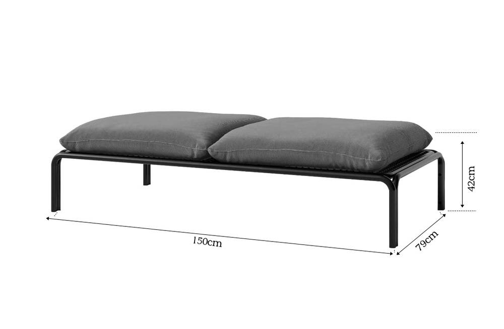 Trädgårdsbänk 150 cm blå/ svart VELUCCI
