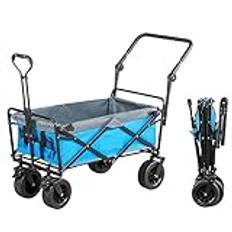 Outdoor Folding Utility Wagon Beach Trolley Portable Camping Cart Transporter Fishing Trolley