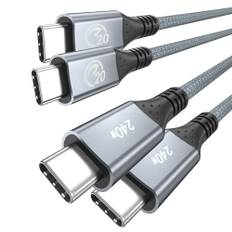 240W USB C till USB C Kabel 3M (2-pack), UseBean USB 3.2 Typ C Gen2 20 Gbit/S Dataöverföringskabel PD Snabbladdning,4K Video Nylon Flätad för MacBook Pro,iPad Pro,Galaxy S23 Ultra S23+ S22