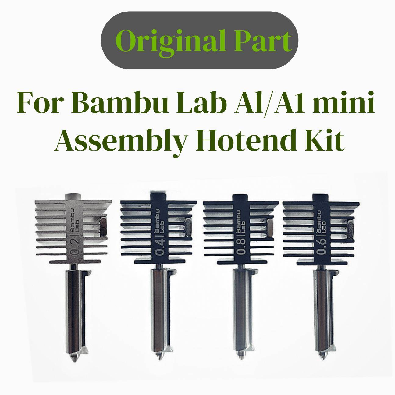 For Bambu lab A1/A1 mini/A2L Hotend Kit Hardened Steel Nozzle 0.2/0.4/0.6/0.8mm nozzle For Bambu lab 3D printer Accessory