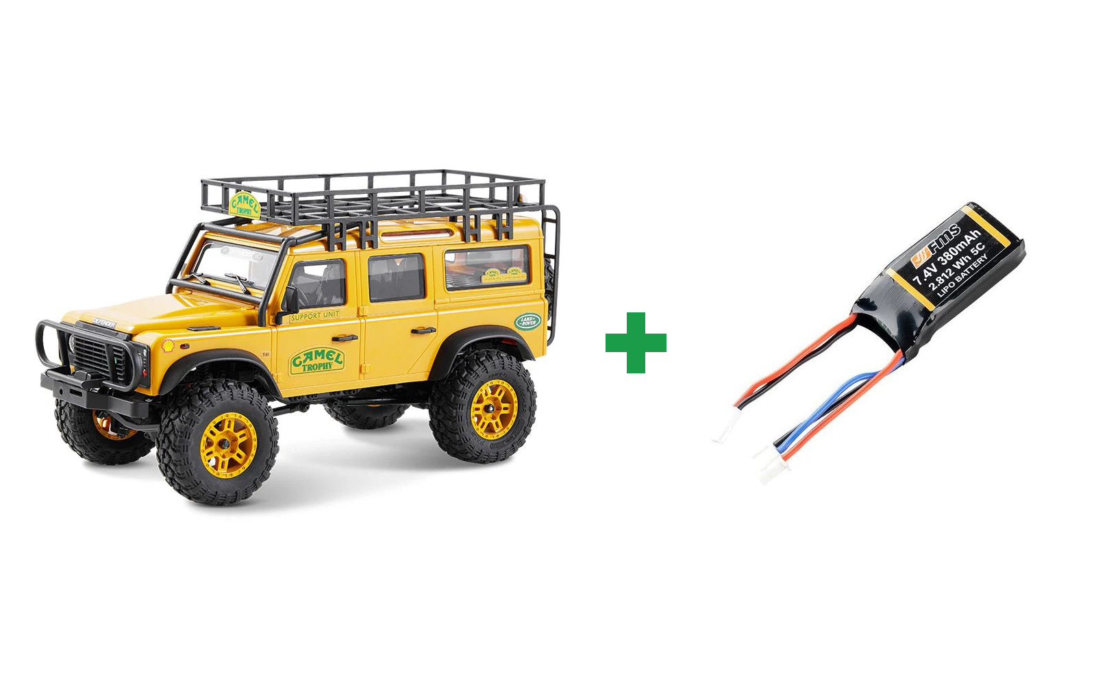 1/24 Land rover Defender 110 FCX24M crawler RTR kit - camel Trophy - Kompletpakke - Ekstra køretid - sparpakke