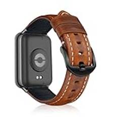 KeeFos Läderarmband för Xiaomi Mi Band 8 Pro/Smart Band 8 Pro/Xiaomi Redmi Watch 4, ersättningsarmband i läder för Xiaomi Mi Band 8 Pro/Smart Band 8 Pro/Xiaomi Redmi Watch 4 – ljusbrun