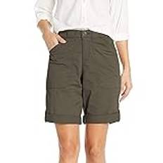 Bekväma sommarshorts för kvinnor, med dragsko, elastiska midjefickor, avslappnade strandbyxor, vadderade cykelbyxor, Militärgrön, M