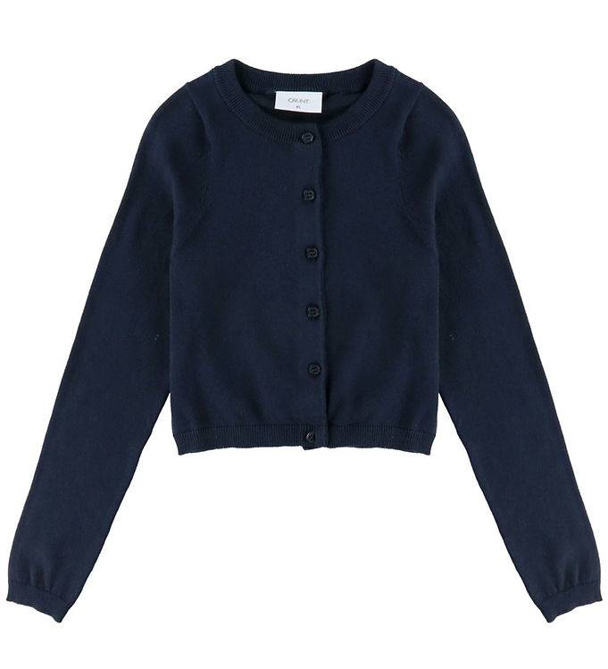 Grunt Cardigan - GrLina - Cropped - Strik - Navy - Grunt - 10 år (140) - Cardigan