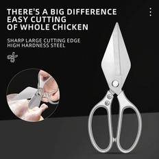 1 st kökssax i rostfritt stål, mångsidig sax, vass och hållbar, med handtag i plast och aluminium, lämplig för att klippa kycklingben, anka, fisk, köt - Multifärgad (701 Svart,701 Guld,701 Silver,Aluminiumhandtag - guld,Aluminiumhandtag - silverfärgat)