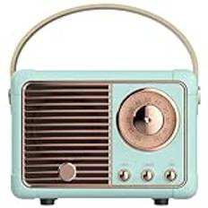Vintage högtalare, trådlös miniradio, bärbar högtalare för hem, kontor, kök och fest, klassisk blå
