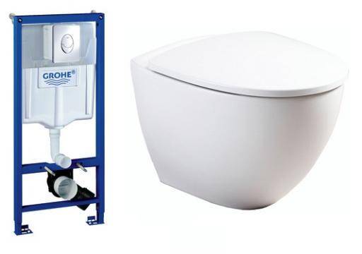 Ifö Sign Art vägghängt toalettpaket, vit/krom