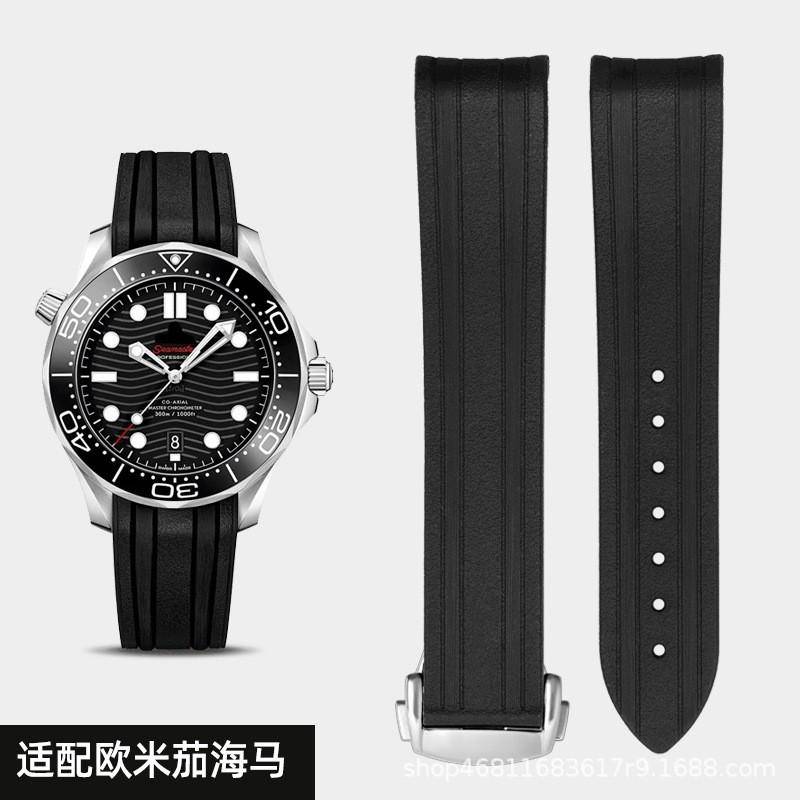 Silicone Watch Strap 20mm Replacement Omega Seamaster 300 Planet Ocean AT150