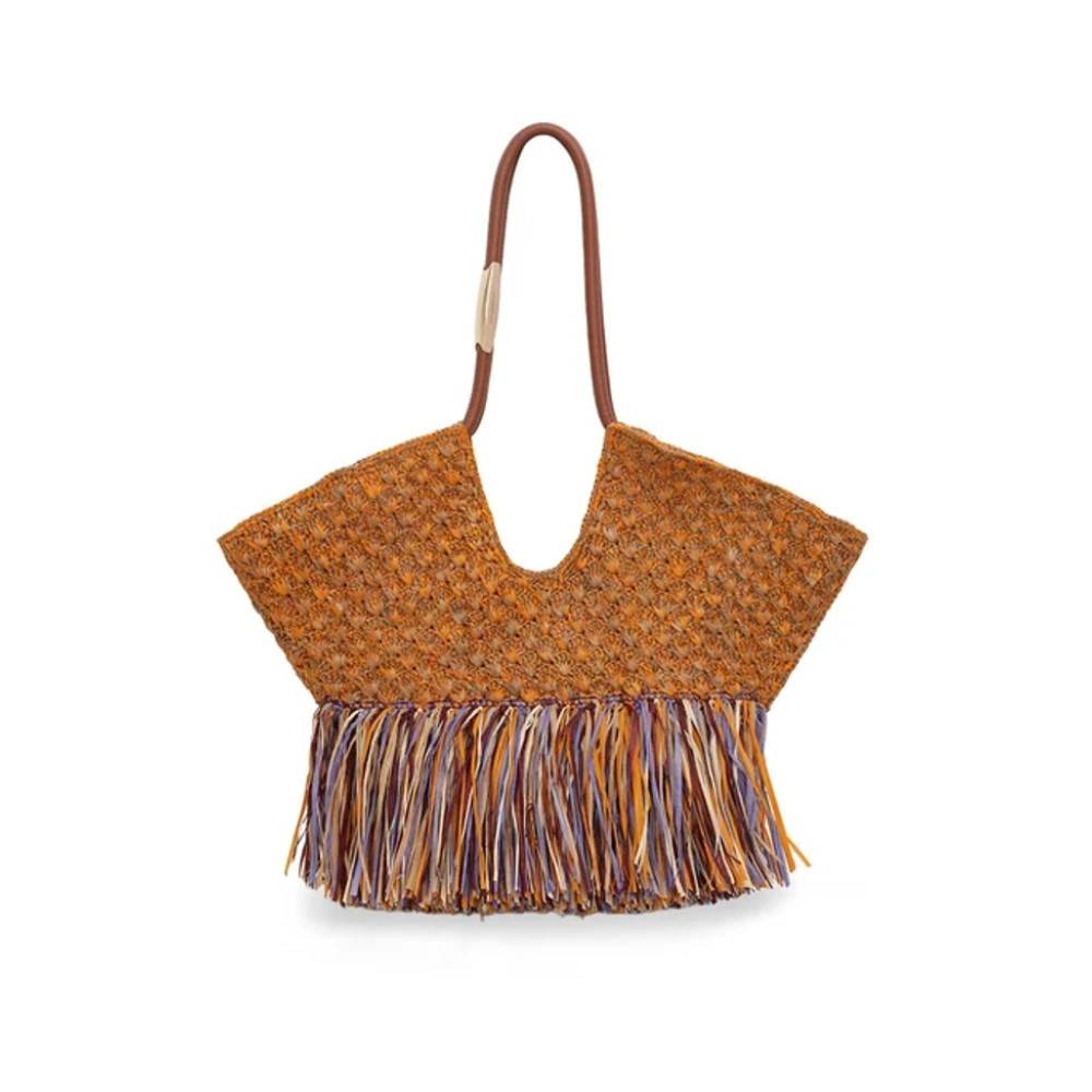 Zimmermann, Tasker , Dame, Brun, ONE SIZE, Uld, Goldentime Medium Fringe Tote