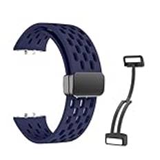 Lovehomily silikon sportrem magnetiskt vikbart spänne justerbart klockarmband bekvämt för Samsung Fit 3 Smart Watch, 200.00x22.00x12.00mm/7.87x0.87x0.47inch, silikon + metall, Ingen ädelsten