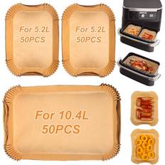 Bagepapir til Ninja Air Fryer 10,4L, 150 stk Air Fryer Tilbehør til Ninja 10,4L AF500EU AF500EUCP, Papir til Ninja Foodi Flex 10,4l
