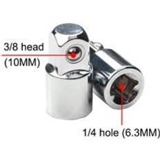 2 st 1/4 " to 3/8 " drive spärrhylsadapter reduceringsomvandlare hylsa luftpåverkan hantverksnyckel adapter handverktyg n - silver- 1