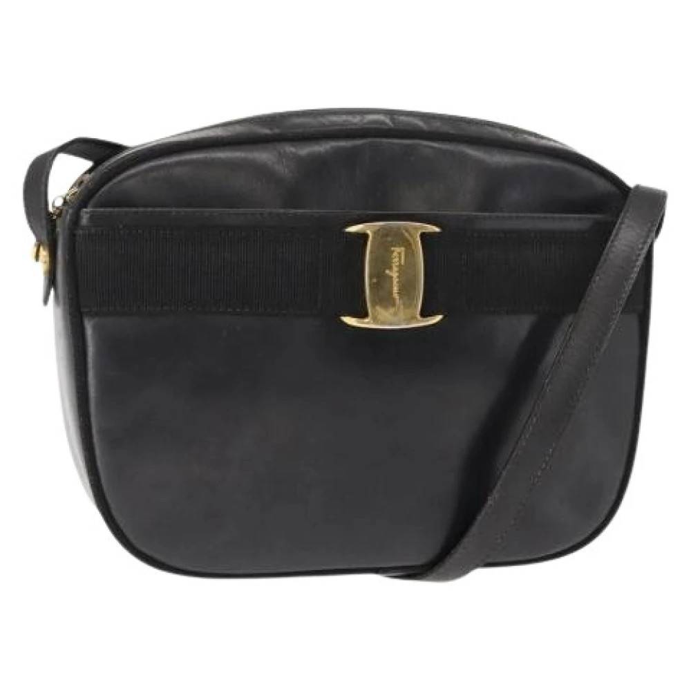 Salvatore Ferragamo Pre-owned Pre-owned Læder Cross Body Taske - Vintage - Dame - Sort - ONE SIZE - Læder