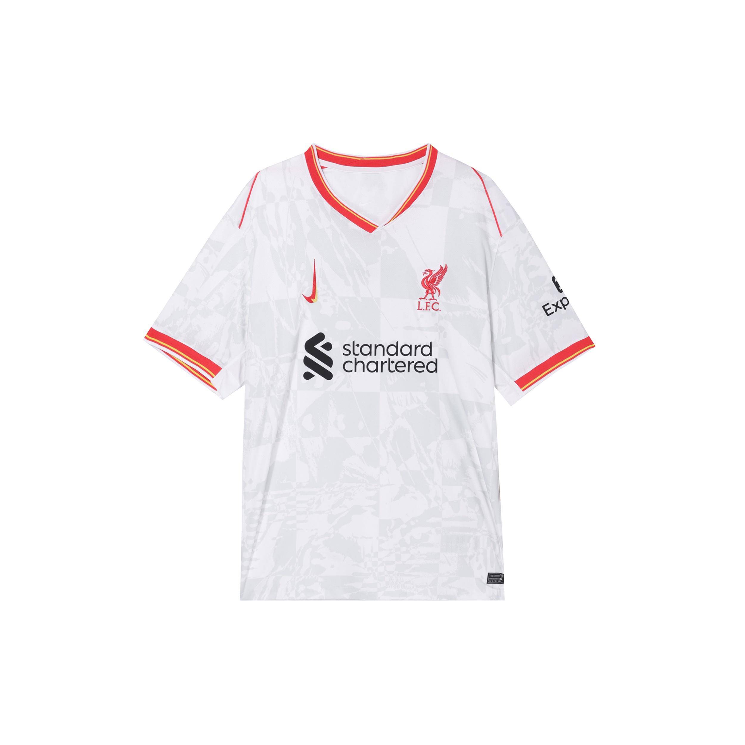 Nike Dri-FIT Liverpool FC 2024/25 Stadium Tredje Fotbollströja 'Vit Röd' Herr FQ2030-101