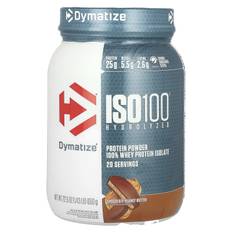 Dymatize, ISO100 hydrolyzed, 100% whey protein isolate, chocolate peanut butter, 650 g (1.43 lb)