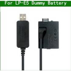 Lp e5 lpe 5 ack -e5 dr-e5 dummy battery & dc power bank usb cable for canon eos 450d 500d 1000d 2000d kiss f x2 x3 rebel xsi xs t1i