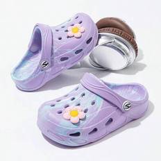 1 par söta mjuka träskor sommar barntofflor, flerfärgade småbarnsskor, stil pojkar flickor - Blåröd (Multi-size)