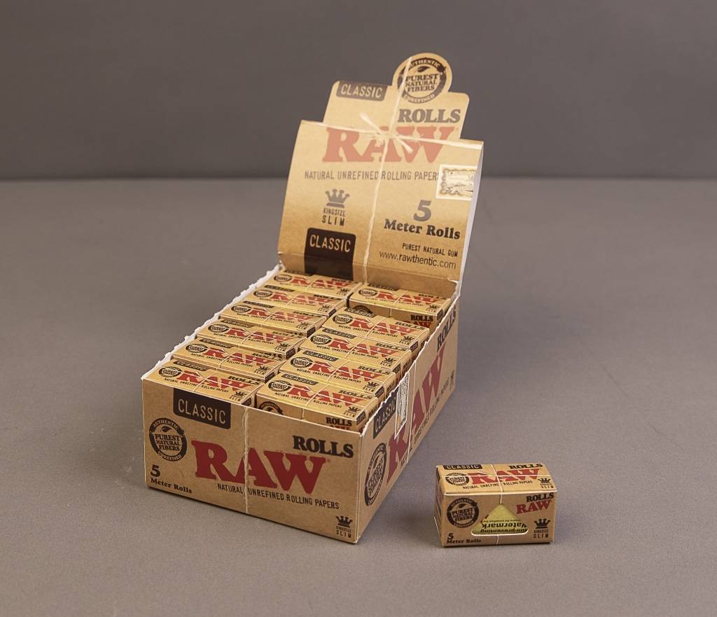 Raw Classic Rolls King Size Slim 5 Meterpapir