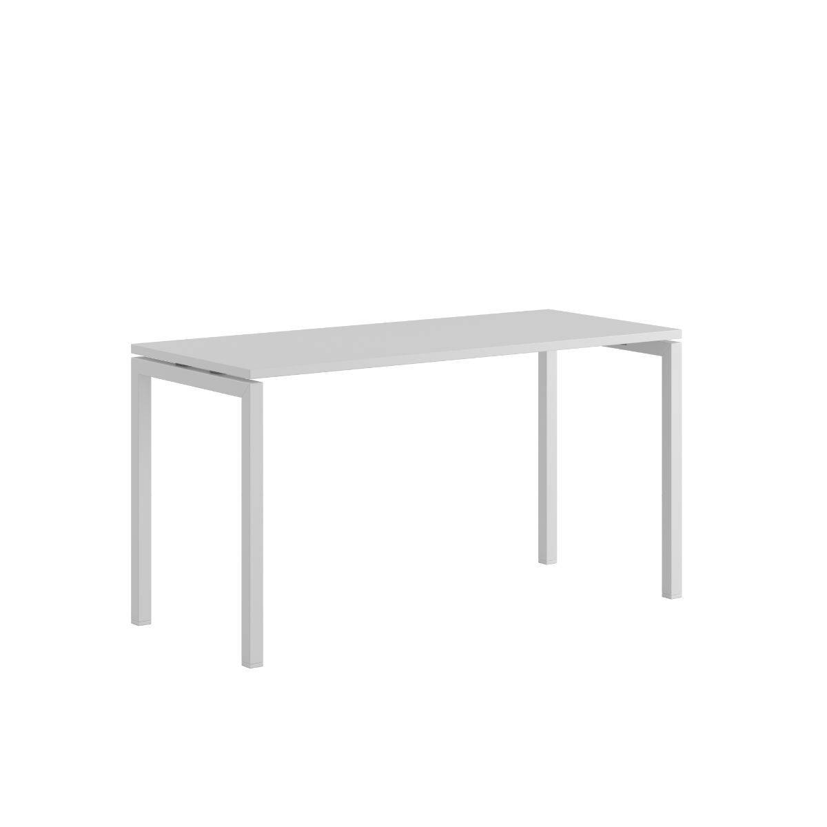 Luna U Bord 140x60cm - Hvid-hvid.