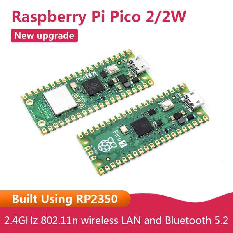 Raspberry Pi Pico 2 / 2W / 2WH/ 2H, Built Using RP2350, 2.4GHz 802.11n Wireless LAN and BT 5.2