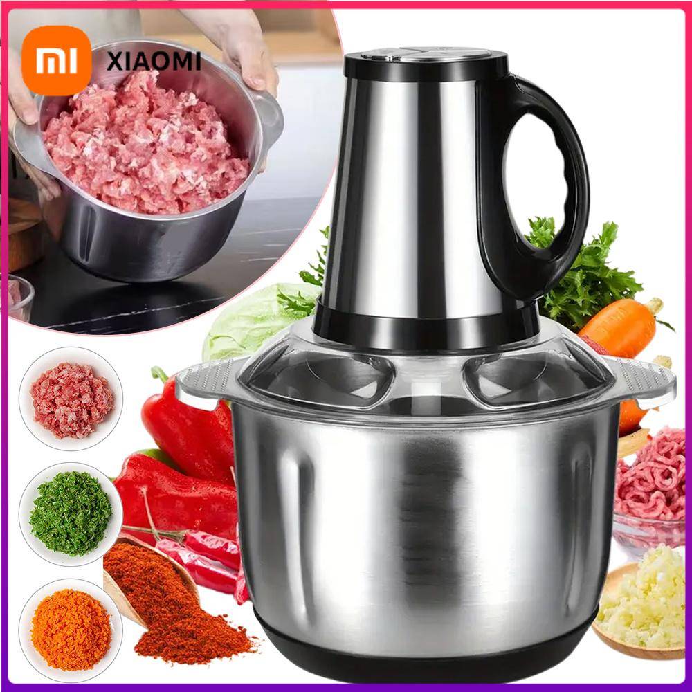 Xiaomi 5L 220V 500W Electric Meat Grinders Stainless Steel Food 2 Speeds Stainless Steel Multifunctional Vegetable Slicer Chopper Food Crusher Large-