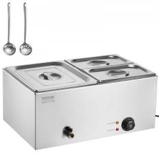 VEVOR Commercial Electric Food Warmer 3-Pande Bordplade Buffet 16L Bain Marie