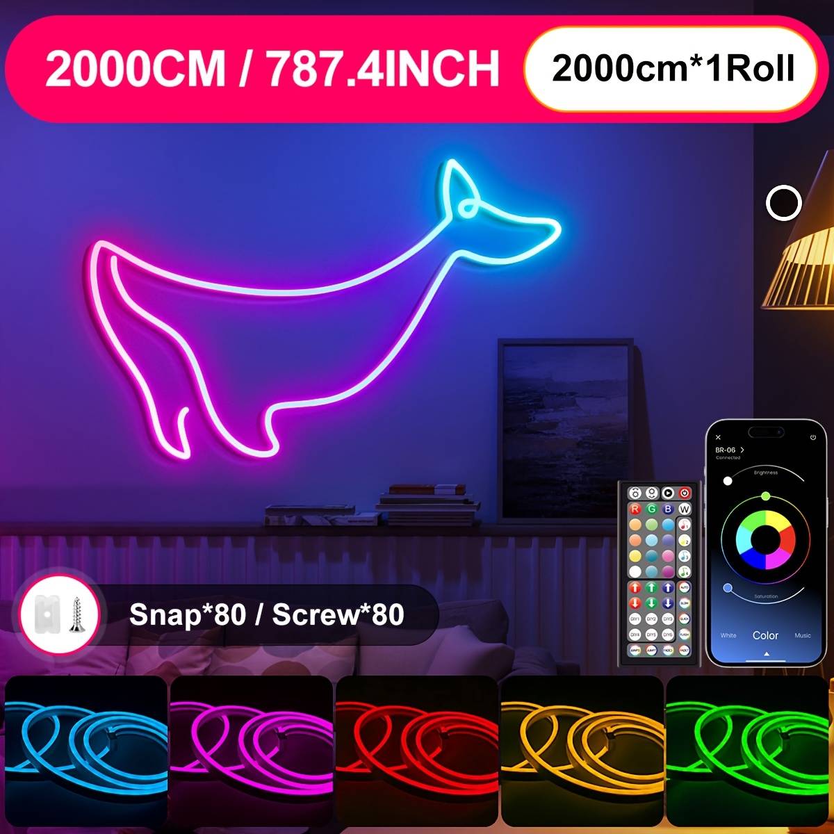 Neon Rope Lights, Flexible Led Rope Lights Control With App/remote, Rope Lights, Rgb Led Neon Lights, Music Sync Gaming Led Neon Light Strip For Bedroom Decor