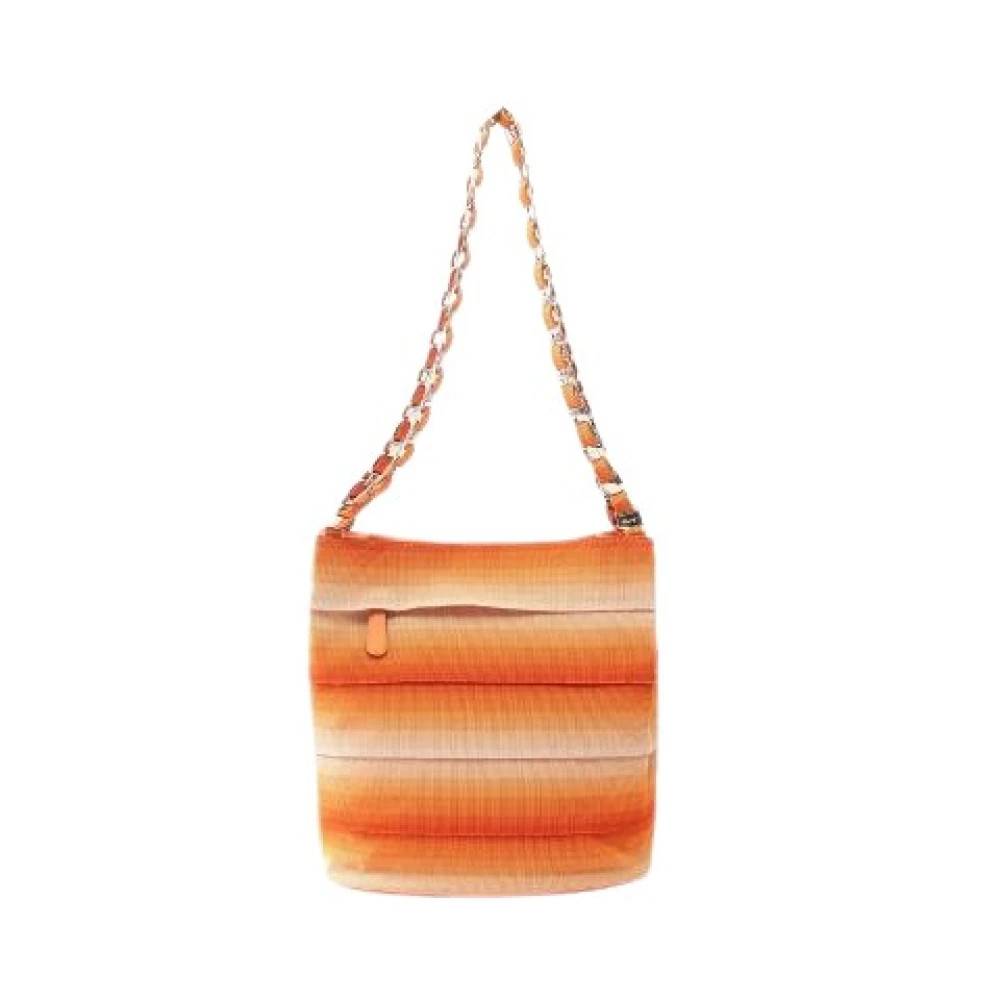 Salvatore Ferragamo Pre-owned Pre-owned Canvas Læder Skuldertaske - Vintage - Dame - Orange - ONE SIZE - Uld