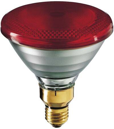Philips Varmelampe par38 ir 175w e27 240V rød.