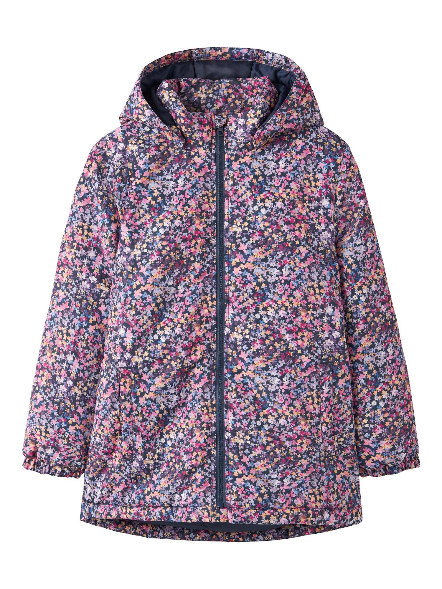 NAME IT Overgangsjakke 'NKFMAXI'  navy / lyseblå / abrikos / gammelrosa