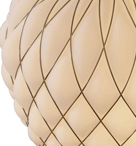 Pinecone Pendel, Stor - Ø50, hvid/guld