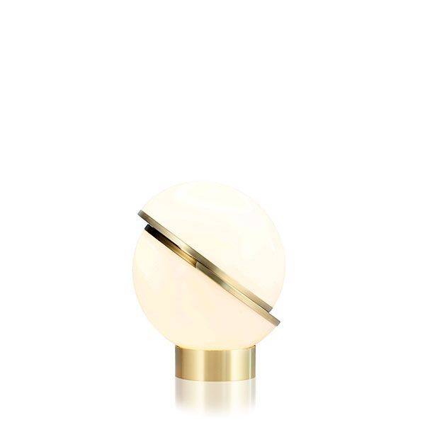 Mini Crescent Bordlampe Opal/Messing