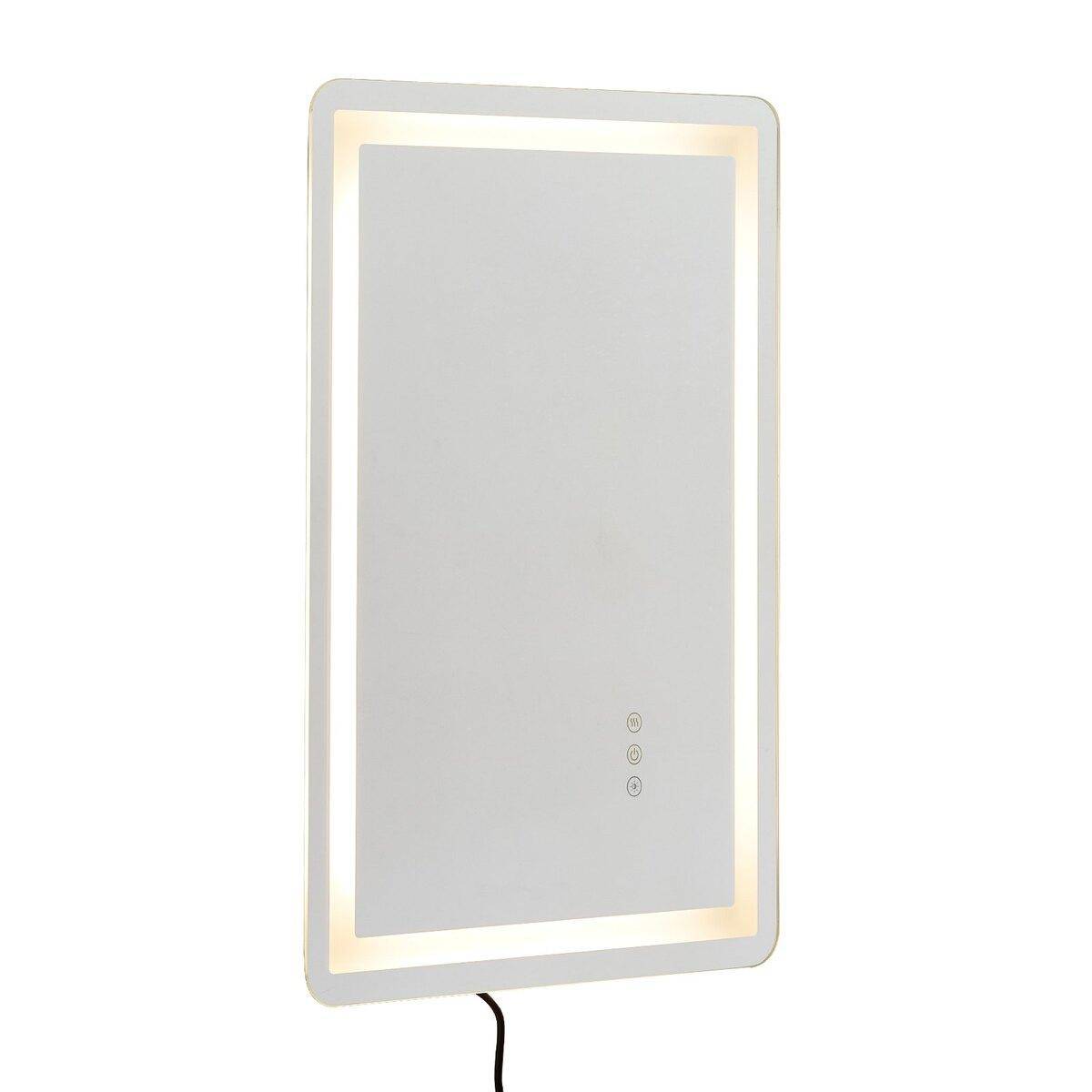 LED Bathroom Mirror 3 Colors Anti-fog Wall Mounted Vanity Mirror 50 x 70cm