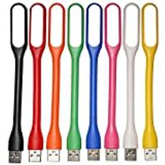 EBYPHAN Laptop Mini USB-ljus, Datorflexibel USB-lampa, Justerbar USB-tangentbordslampa (svanhalsstruktur, LED-ljuskälla, 8-pack)