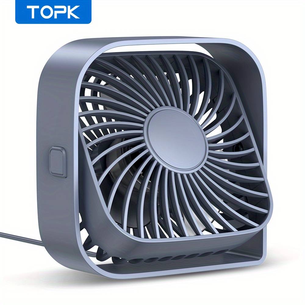 TEMU Topk Mini Desk Fan, 3 4 Inch Small Usb Portable Fan, Mini Cooling Fan By Usb Plug In, Rotatable Silent Desktop Fan For Home Office Bedroom Dorm Indoor Outdoor Summer Gift