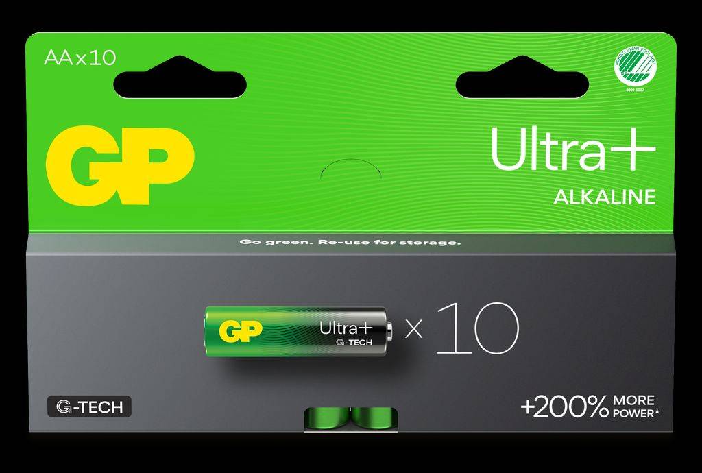 GP Ultra Plus Alkaline AA-batteri, 15AUP/LR6, 10-pack