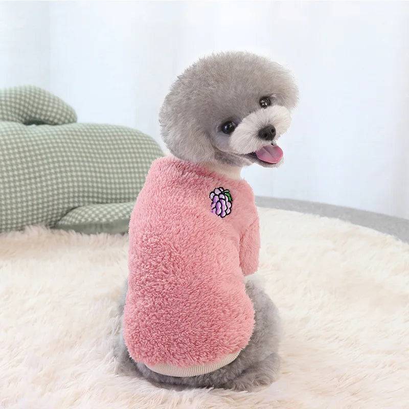 Plush Warm Vest Sweater for Small & Medium Dogs & Cats - Pink / S (S)