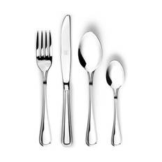 CASA Living Glamour Bestiksæt - 16 dele - 4 kuverter - Rustfrit stål - Blank