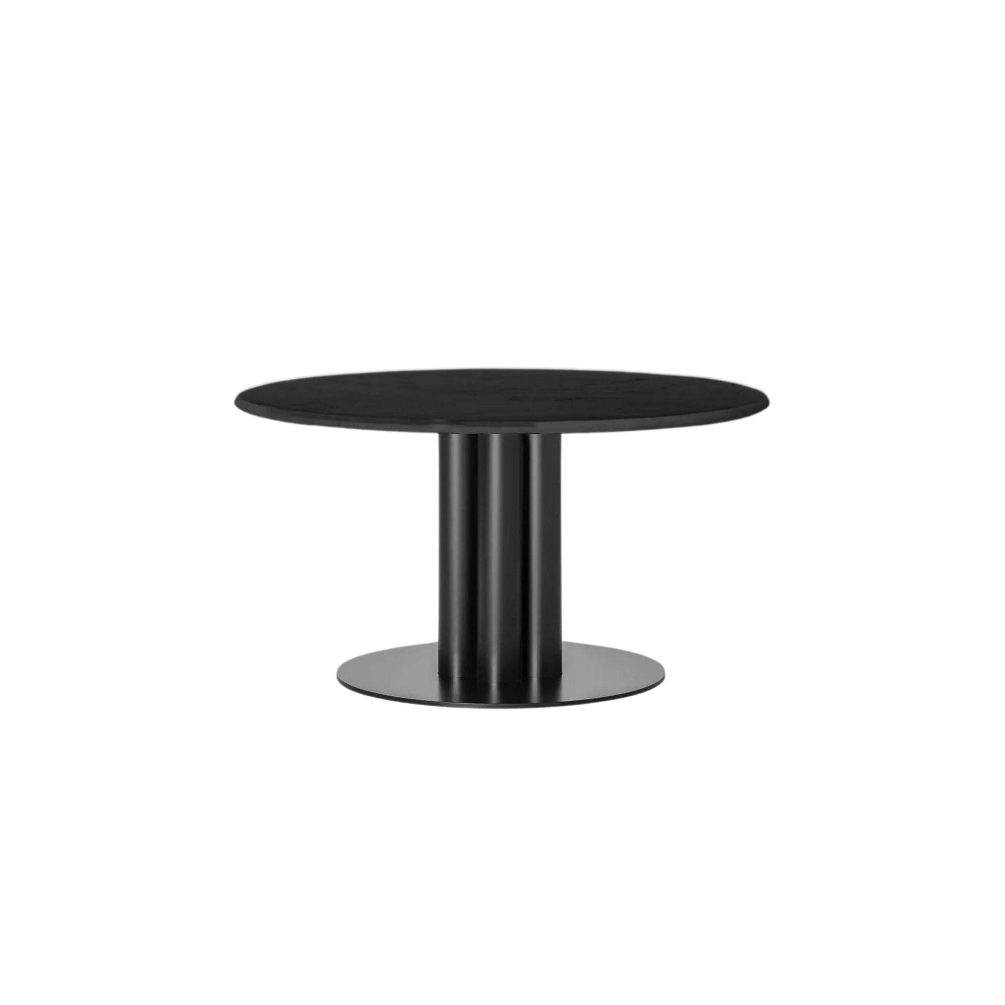 LOUISE ROE Roundabout Sofabord Ø90 rund kant, Sort marmor/Sort.