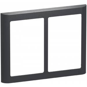 LK FUGA® – Soft 63 vandret dobbelt design ramme, 2x1½ modul, koksgrå + teknisk monteringsramme