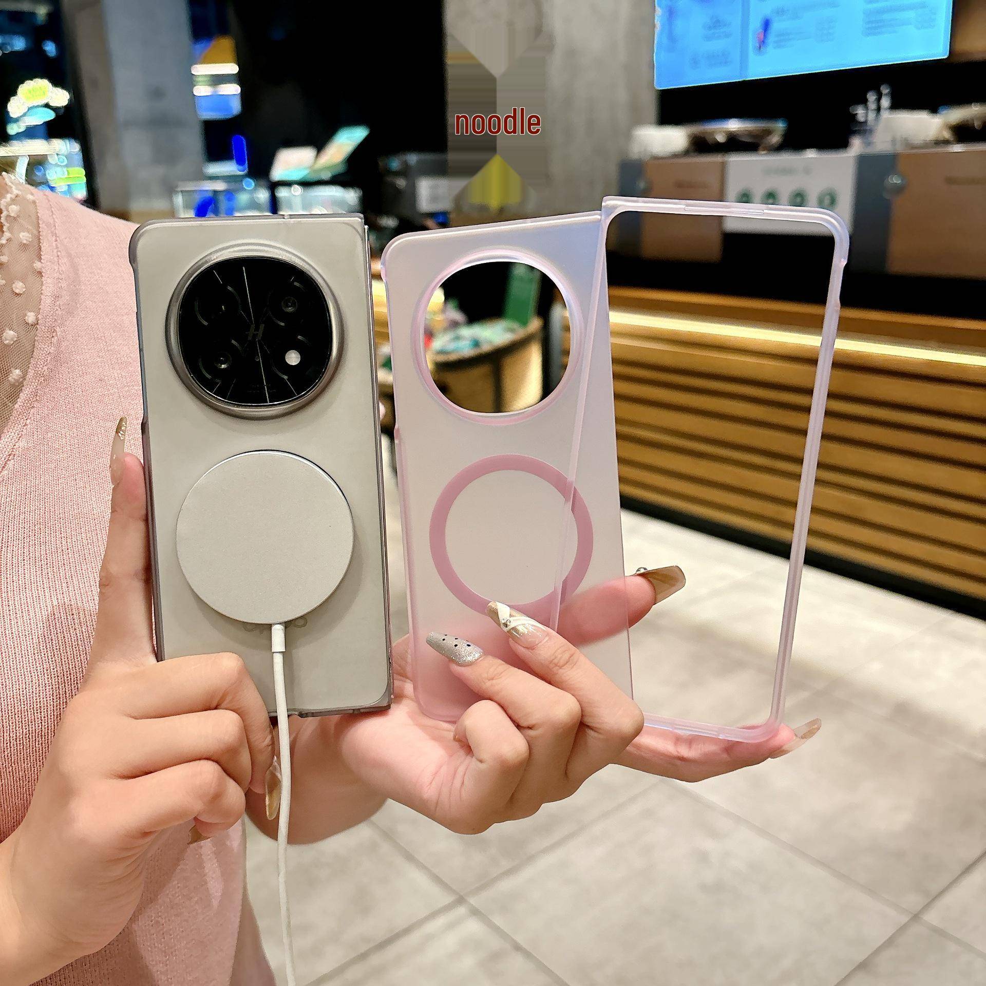 Oppo Find N6 Genomskinligt Magnetiskt Vikbart Fodral - Skyddande Fodral med Hudkänsla för Find N3 Flip transparent vit färg